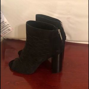 Peek a boo black booties